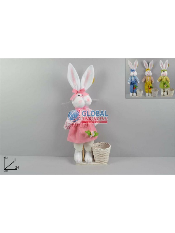 CONIGLIO IN PIEDI C/CESTINO 61cm