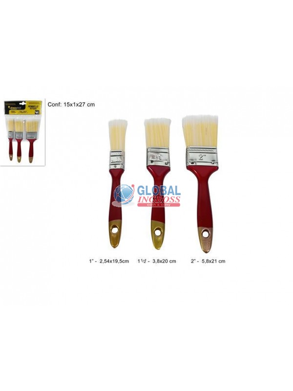 SET 3 PENNELLI PITTURA
