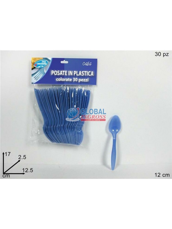 CUCCHIAINI PL. AZZURRO 30pz
