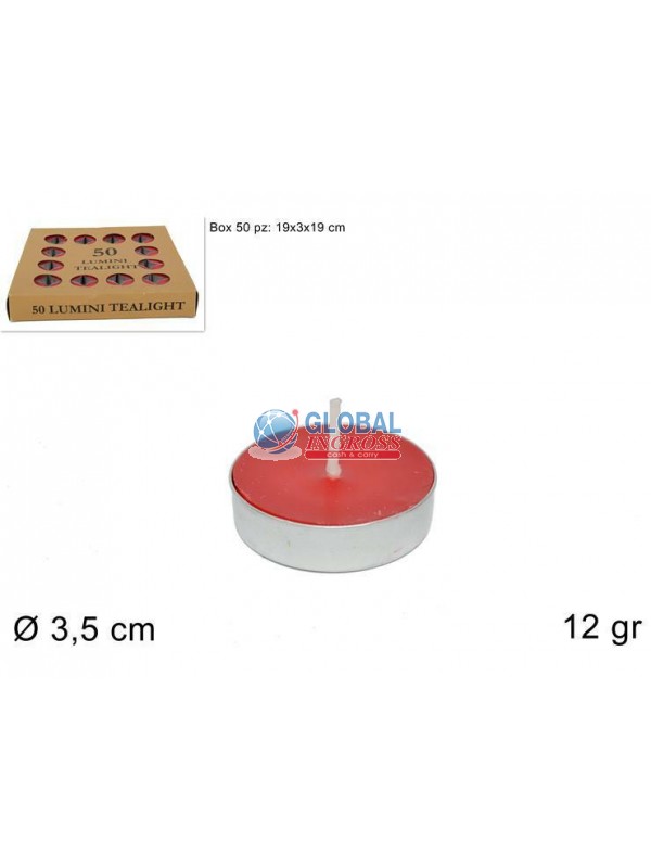 T-LIGHT ROSSO 50pz