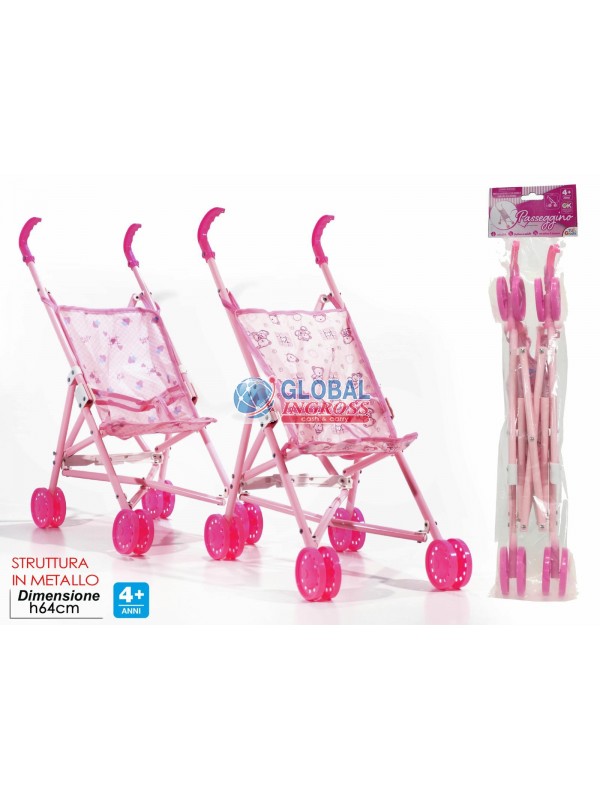 PASSEGGINO METALLO ROSA