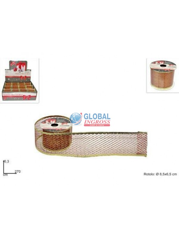 NASTRO RETE ROSSO 2,5x3YARD