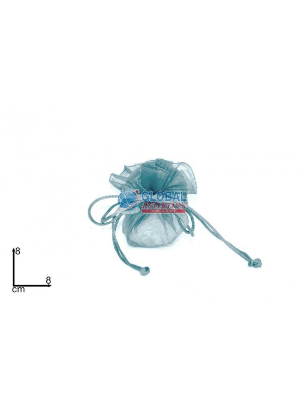 SACCHETTO CELESTE ORGANZA TONDO