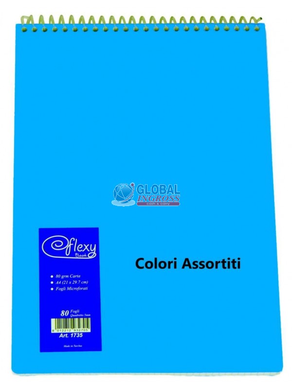 BLOCK NOTES A4 5mm PPL C/SPIRALE PLASTICA