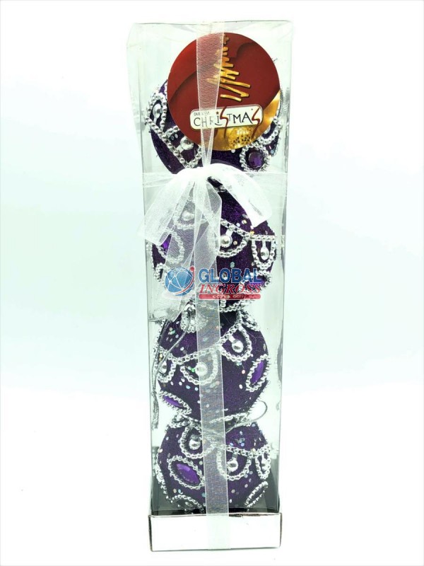BOX 4 PALLE VIOLA DIAMANTI 6cm