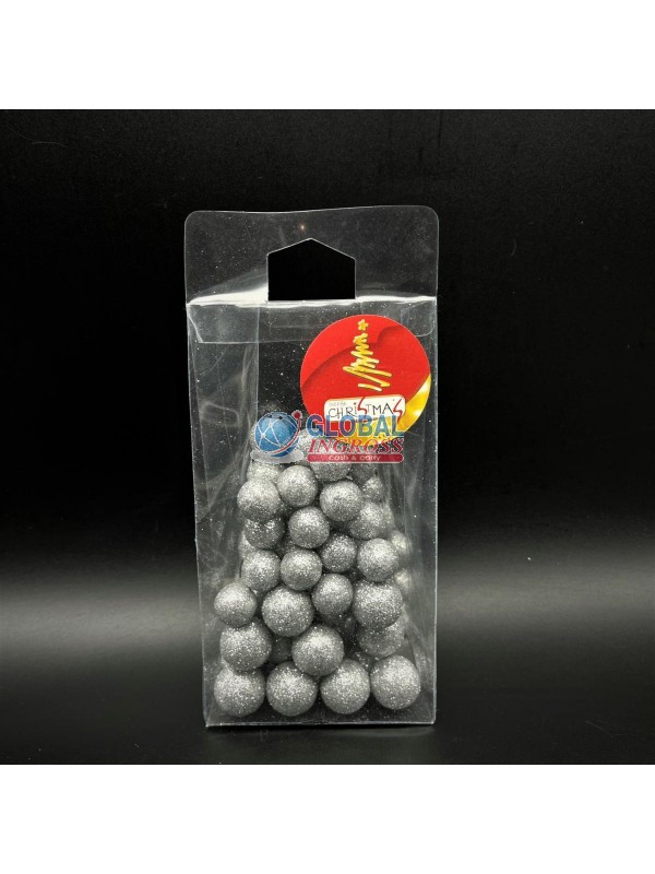 BOX 50 PALLINE SILVER GLITTER