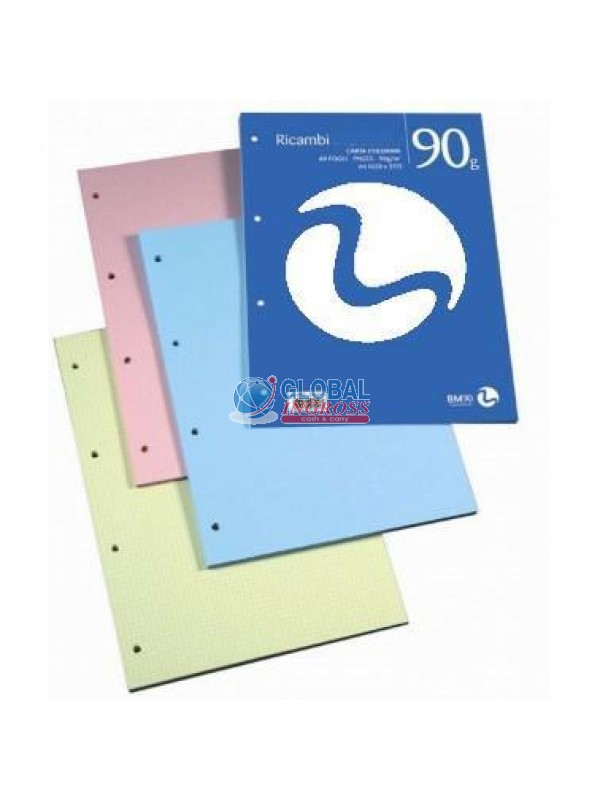RICAMBI A4 COL.AZZURRO/GIALLO 5mm 40ff