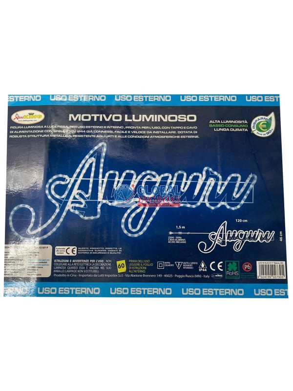 LUCI LED AUGURI 120x46cm X ESTERNO