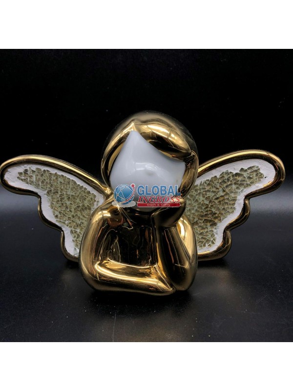 VISO ANGELO ORO PORCELLANA 12cm