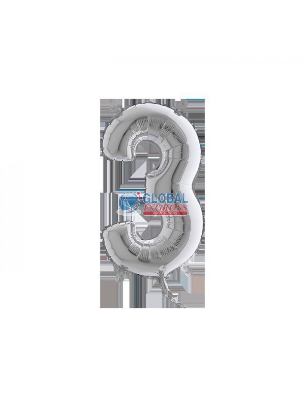 MYLAR NUMERO SMALL ARGENTO 3