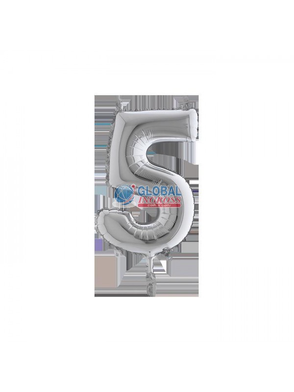 MYLAR NUMERO SMALL ARGENTO 5