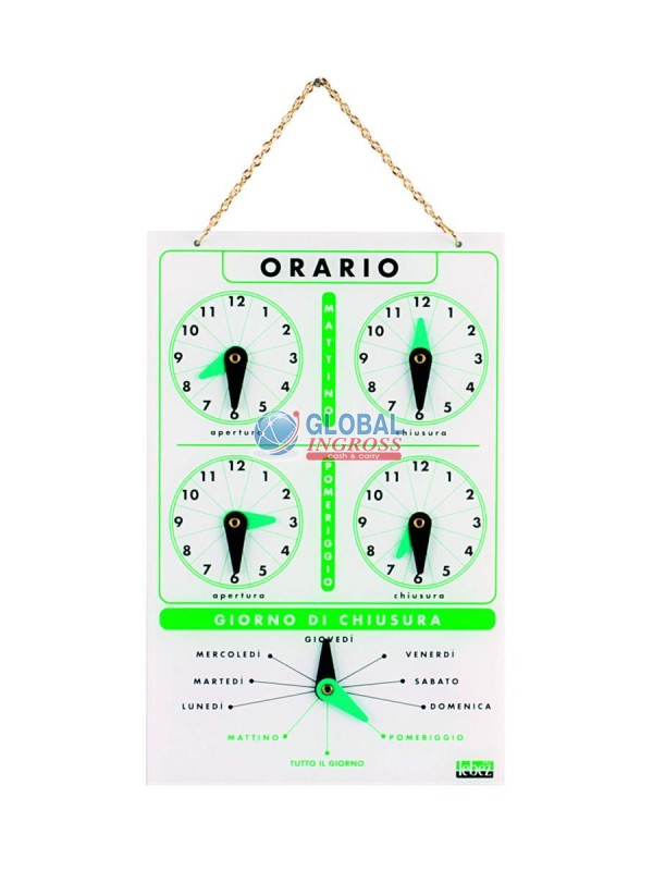 CARTELLO ORARIO ACRILICO