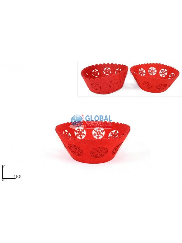 CESTO FELTRO ROSSO 19cm