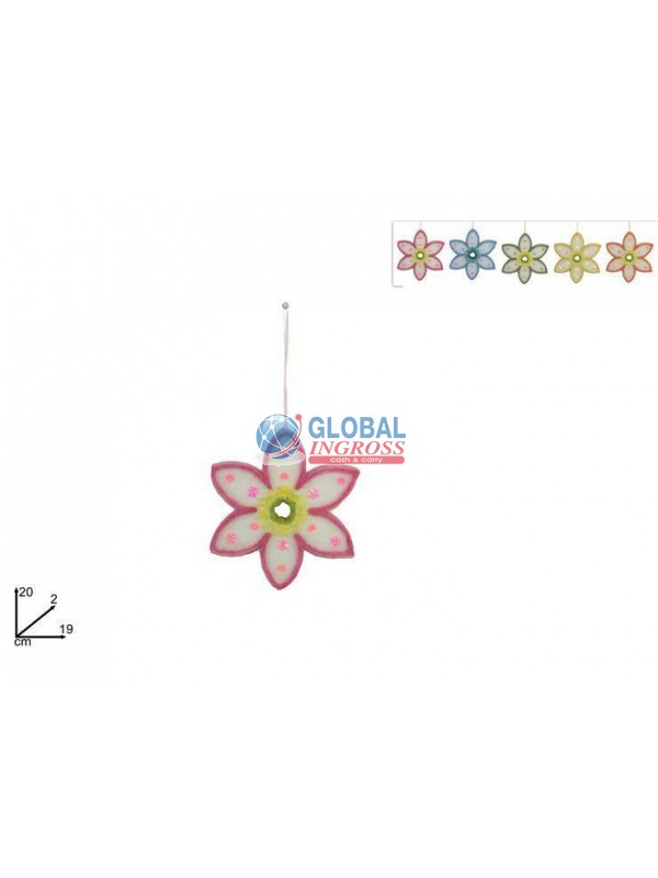 FIORE FELTRO C/PAILLETTES 20cm