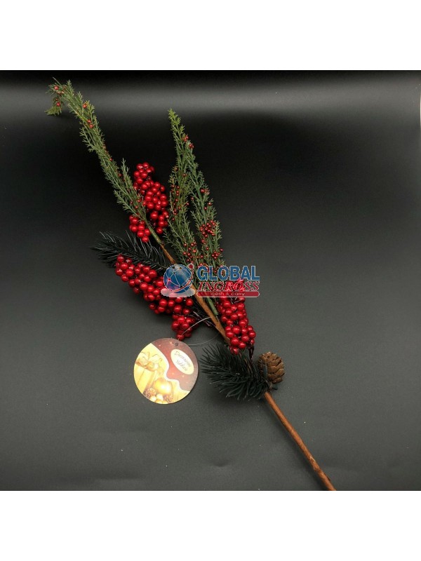 STELO C/BACCHE GLITTER E PIGNE