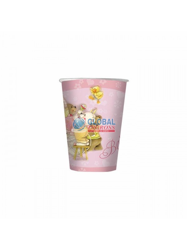 BICCHIERINI BATTESIMO BEARS.ROSA 10pz