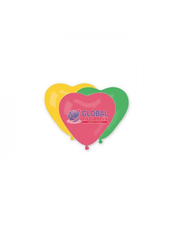 PALLONCINI CUORE 12pz COL.ASS. 10'/26cm  .