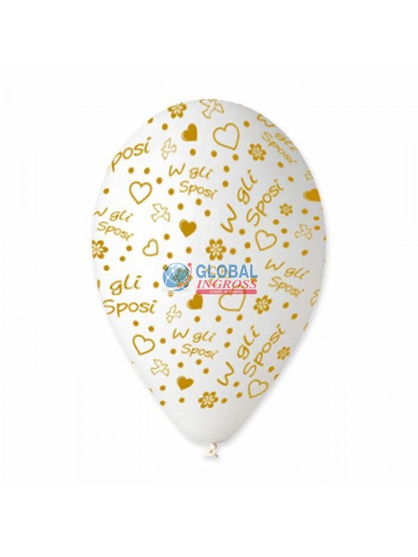 PALLONCINO W GLI SPOSI BIANCO 12'/30cm