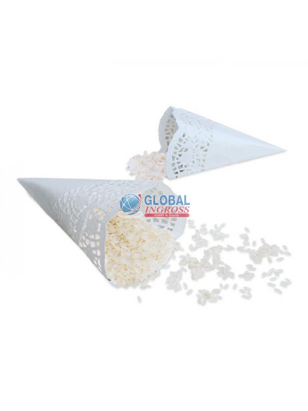 CONI MERLETTATI P/RISO BIANCO 12pz