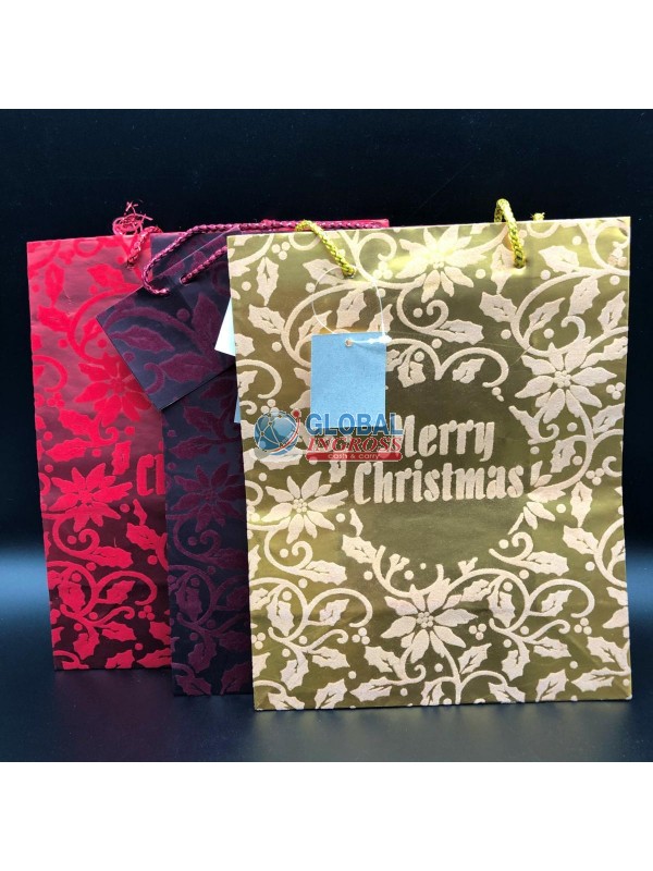 SHOPPER NATALE VELLUTINO 25x25x10