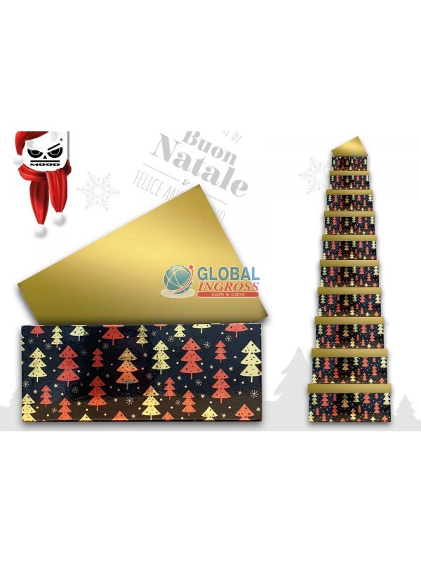 SCATOLA NATALE GOLD TREE 35x27x16