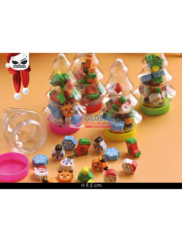 CONTENITORE ALBERO C/20GOMMINE NATALE