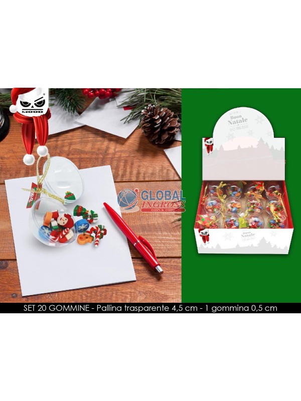 CONTENITORE PALLINA C/20 GOMMINE NATALE