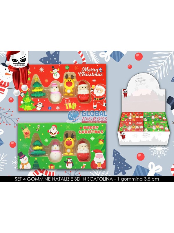 GOMMINE NATALE 3D 4pz