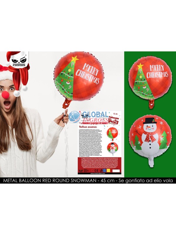 PARTY MYLAR NATALE TONDO SNOWMAN