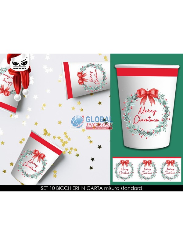 PARTY BICCHIERI MERRY CHRISTMAS 10pz