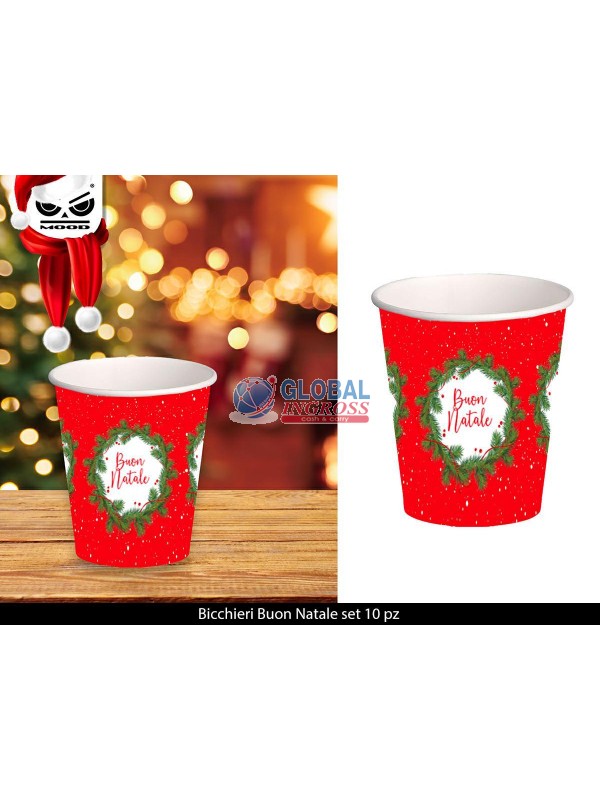 PARTY BICCHIERI BUON NATALE 10pz