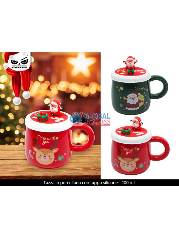 TAZZA NATALE CON TAPPO SILICONE