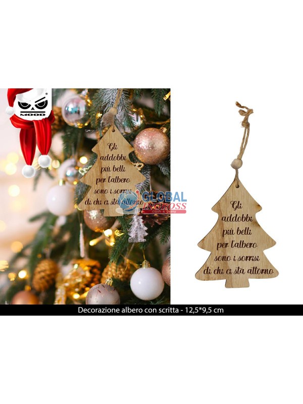 DECORAZIONE LEGNO ALBERO C/SCRITTE ASS.