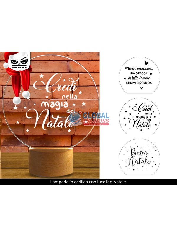 LAMPADA NATALE IN ACRILICO C/LED ASS.